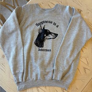 Vintage Gray Doberman Graphic Sweatshirt